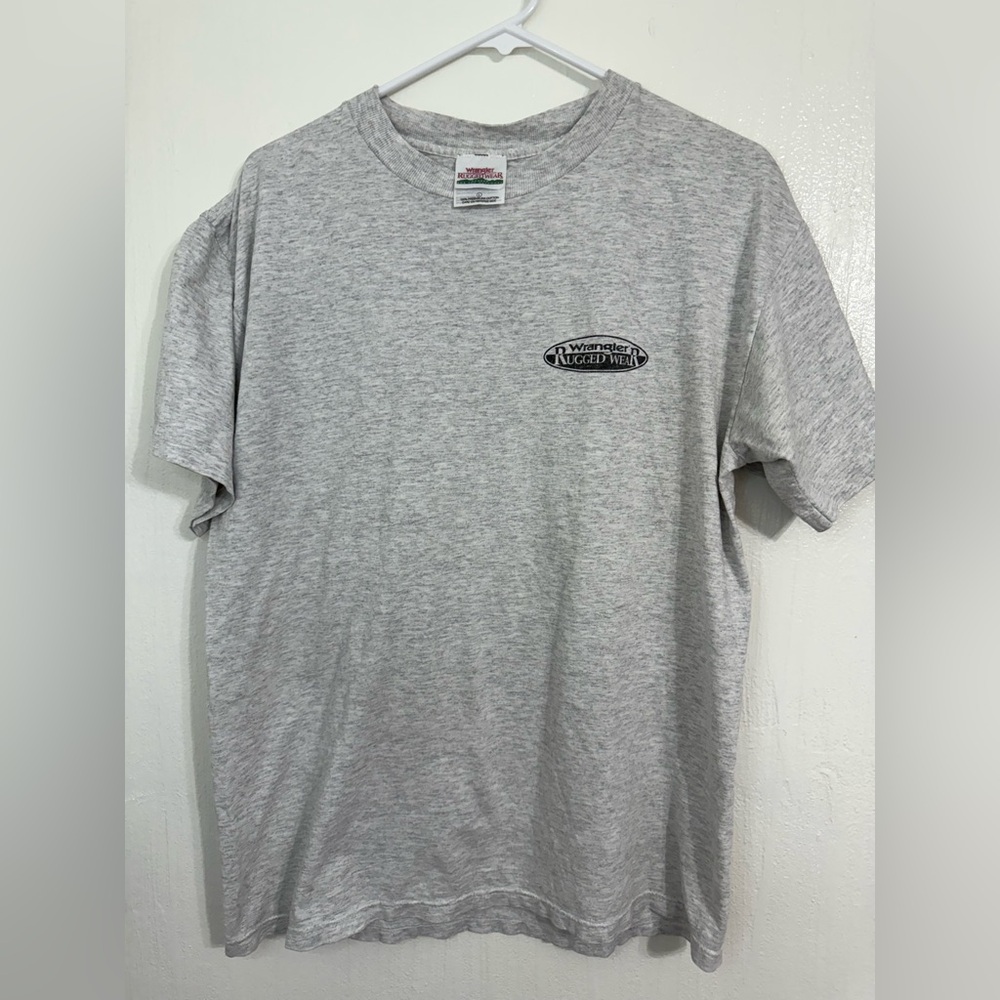 Vtg Wrangler Rugged Wear T Shirt Gray Looking For Partner Graphic Print Size L